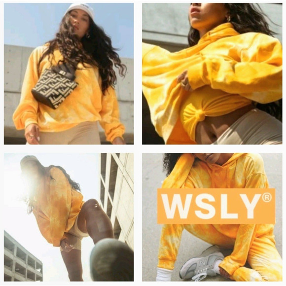 WSLY BANDIER 2-pc EcoSoft tie-up jogger goop hoodie sweatpants lounge set $305 m - Picture 6 of 14